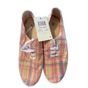 Comfortable Fun Spring Pink Plaid Tennis Tenny SHOE Sneaker Work Or Play B4